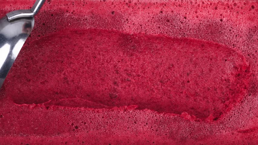 Scoop ice cream strawberry, Closeup Top view Food concept. Royalty-Free Stock Footage #1106056701