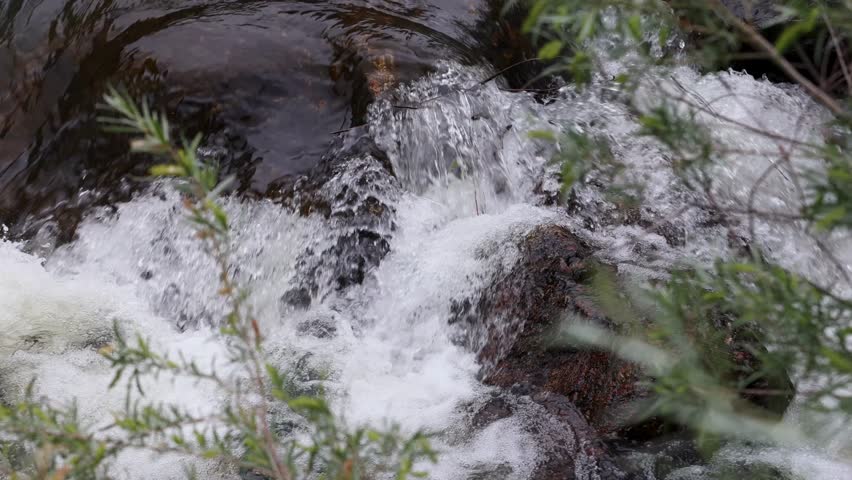 Rushing water rapids in a river in Colorado