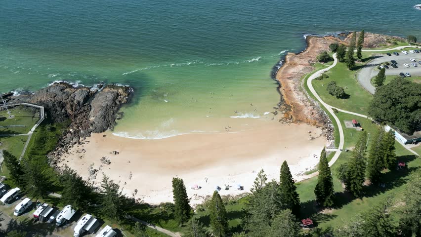 Aerial View of World Famous Horseshoe Bay Beach Australia