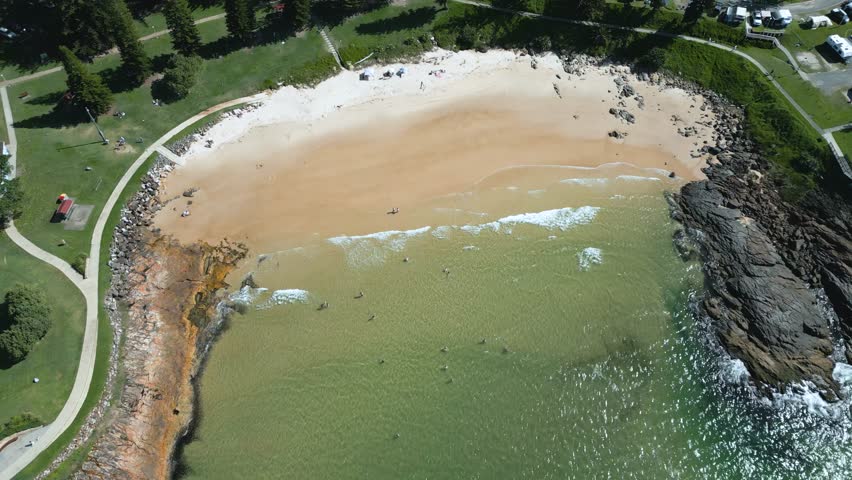 Aerial View of World Famous Horseshoe Bay Beach Australia