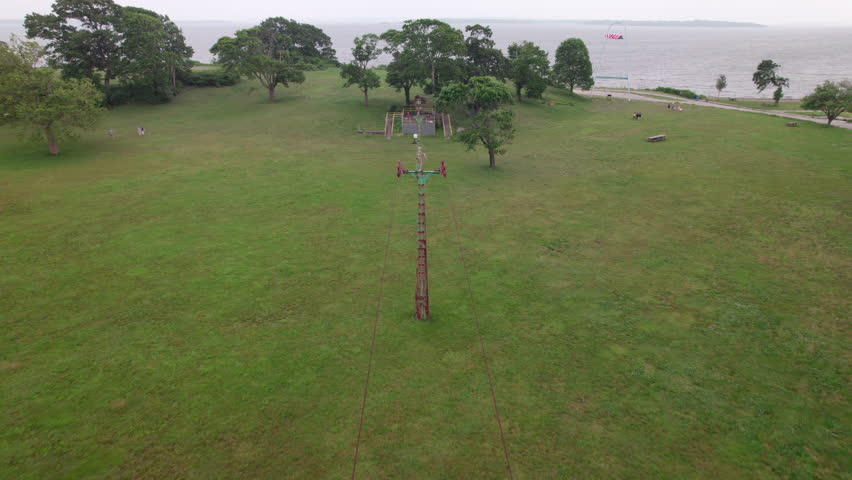 Aerial video of the remnants of the Skyline, Rocky Point, RI
