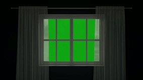 Animation of Opened Window with Green Screen and Alpha Channel (HD)