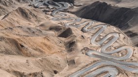 Ancient Road. It is located in the Kashgar region of Xinjiang Uygur Autonomous Region, China, on the territory of the Vache village in the Tajik Tajik Autonomous Region. (aerial view) - Powered by Shutterstock - Get 15% off with code: PIKWIZARD15