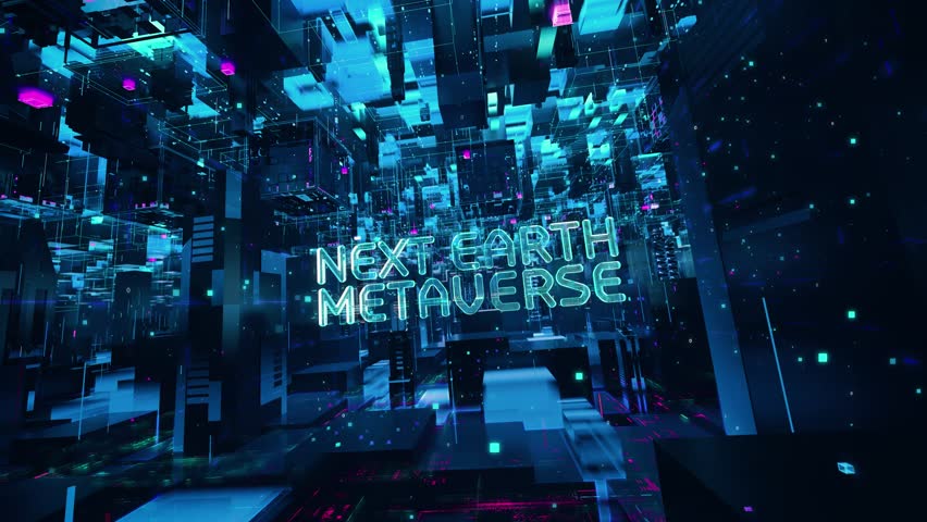 Next Earth Metaverse with digital technology hitech concept