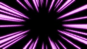 High-speed glowing magenta abstract halftone speed lines overlay animation. Cartoon animated dotted speed lines on an alpha channel background in a seamless loop motion graphics