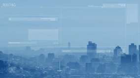 Animation of interface with data processing against aerial view of cityscape. Computer interface and business technology concept - Powered by Shutterstock - Get 15% off with code: PIKWIZARD15