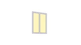 Blinking light in window animation. Flat outline style icon 4K video for web design. Outside house night isolated colorful thin line animated object on white background with alpha channel transparency