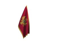 3D rendering of the flag of Montenegro waving in the wind.