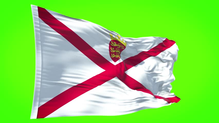 High detailed flag of New Jersey. New Jersey state flag, National New Jersey flag. Flag of state New Jersey. USA. America. 3D illustration. waving in sky. green background.