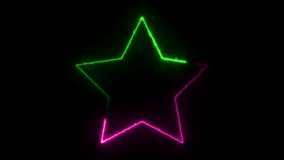 Glowing star neon frame ,on the black background . - Powered by Shutterstock - Get 15% off with code: PIKWIZARD15