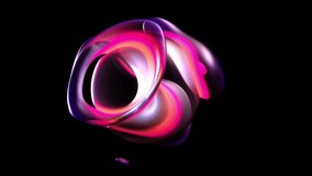 3d render abstract art of surreal 3d ball or sphere in curve wavy round and spherical lines forms in transparent fluorescent plastic material with glowing purple neon color parts on black background - Powered by Shutterstock - Get 15% off with code: PIKWIZARD15
