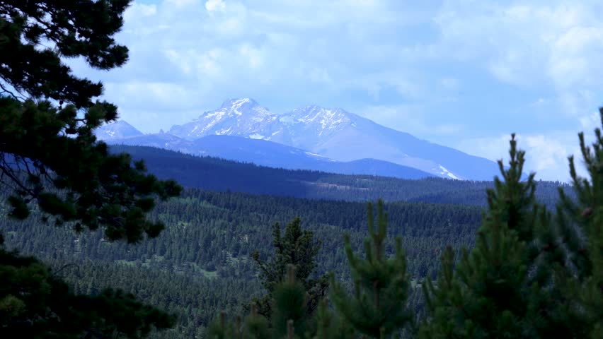 Colorado Mountain Landscape in Rocky Mountains, Stormy Clouds in Colorado Over Mountains, Colorado Landscapes from Trees