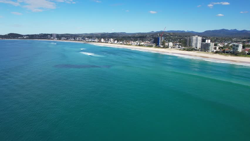 Palm Beach - Gold Coast Queensland - QLD - Australia - Sideways Aerial Shot
