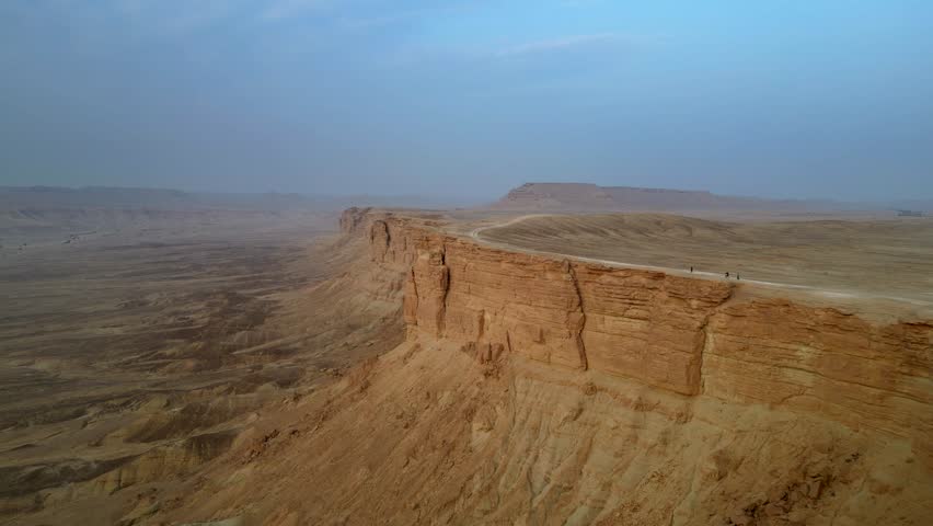 Incredible dry arid desert landscape with cliffs and escarpments in Arabia