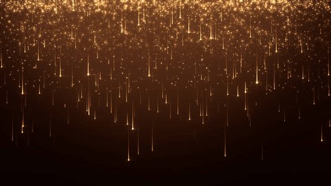 Beautiful luxury golden magical stardust particles trails sparkling and falling. light ray glowing shimmering radiance. for Oscar award ceremony event,Modern background,motion design,Loopable,LED,4K స్టాక్ వీడియో
