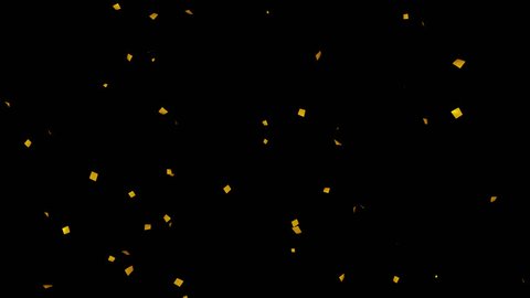 3D Animation of Gold Confetti Falling on Alpha Background : vidéo de stock