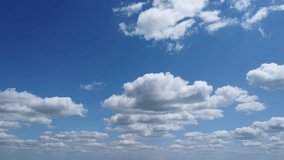 Clouds in blue sky. High altitude video. Calming footage.
