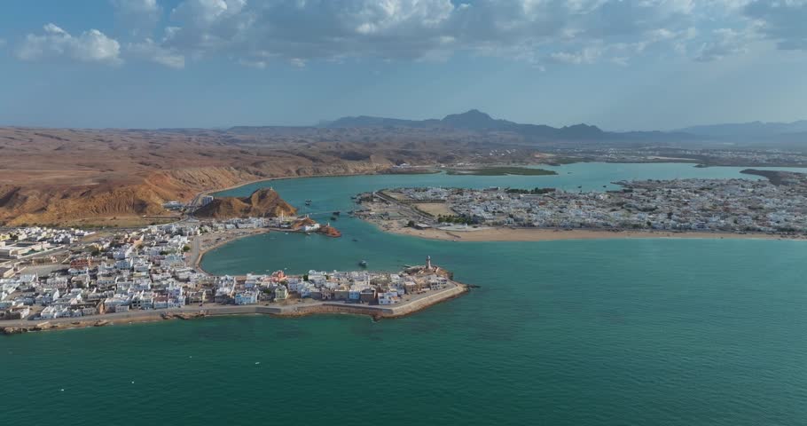Sur is a port city on Oman’s eastern tip. Its shipyards, which still produce traditional wooden vessels, played a pivotal role in Oman’s maritime past Royalty-Free Stock Footage #1106125465
