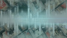 Animation of network of connections and statistical data processing over aerial view of cityscape. Global networking and business data technology concept - Powered by Shutterstock - Get 15% off with code: PIKWIZARD15