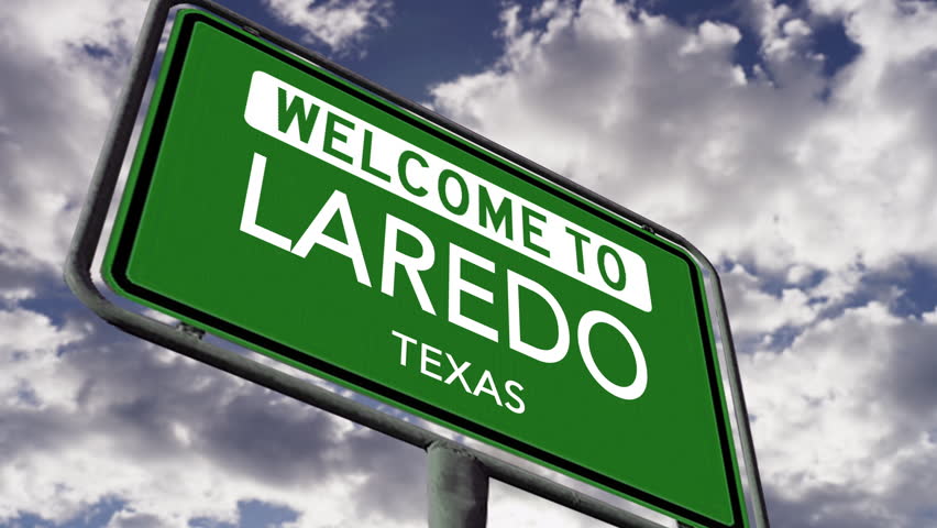 Welcome to Laredo, Texas. USA City Road Sign Close Up, Realistic 3d Animation Royalty-Free Stock Footage #1106137905