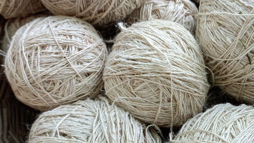 Linen Ball. Natural Fibre Textile