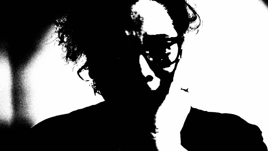 upset woman in black and white