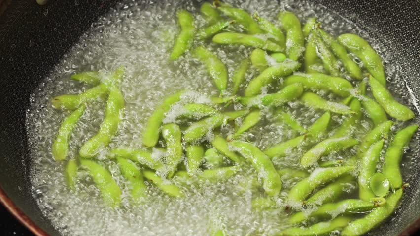 Special snack boiled spiced edamame Royalty-Free Stock Footage #1106155009