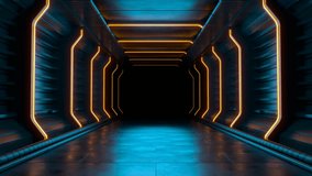 Looping video of Modern Futuristic Sci-Fi Background, Empty dark room