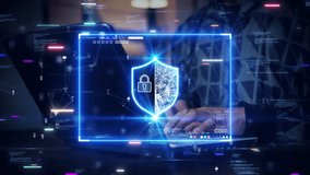 Man using laptop computer accessing applications or login Internet network to conduct transactions through digital technology cybersecurity password protect personal information from online crime. - Powered by Shutterstock - Get 15% off with code: PIKWIZARD15