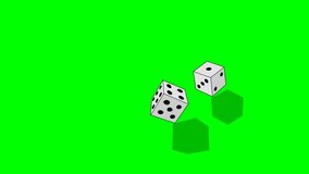Animation of rolling dice, isolated on green,2d animation on a green background. - Powered by Shutterstock - Get 15% off with code: PIKWIZARD15