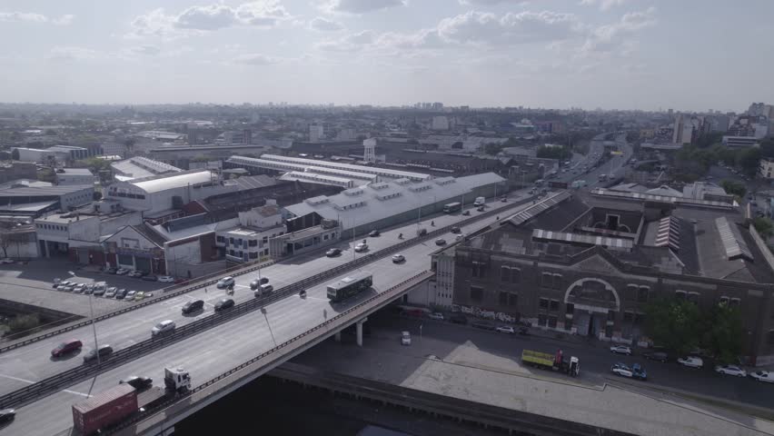 Buenos Aires, Argentina, Avellaneda bridge - Drone Video
