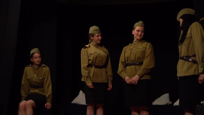 Portrait of a girl in The Red Army uniform 