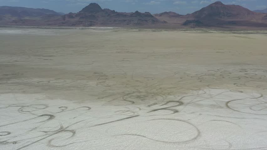 Aerial view of the special Bonneville state park at Utah