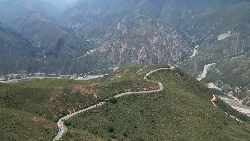 aerial of Colombia san Gil Santander main attraction Chicamocha Canyon Royalty-Free Stock Footage #1106188321