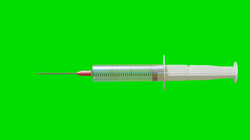 3D model of a disposable syringe with a piston moving back and forth on a green background. green screen animation. 3d render Royalty-Free Stock Footage #1106199013