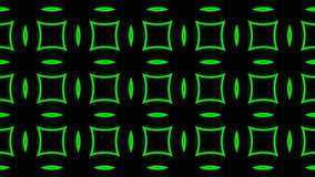 Green on Black Abstract Circular Patterns Background VJ Loop Animation in 4K