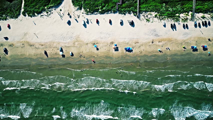 Aerial view of Surfside Beach, Texas Royalty-Free Stock Footage #1106208631