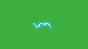Animation loop video electric element cartoon effect on green background 