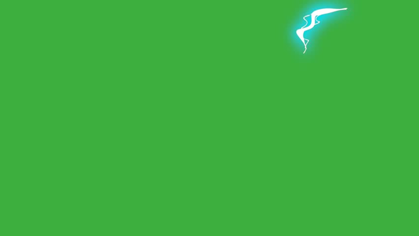 Animation loop video electric element cartoon effect on green background 