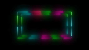 abstract dynamic neon rectangle border line animation background 