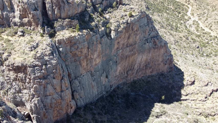 Sunny aerial view of the landscape in Red Rock Canyon at Las Vegas, Nevada