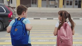 asphalt zebra crossing, school road, student happy family road, green light, run hand girl boy, children feet rush hour road, cheerful happy child, happy family walk zebra, city road, childhood dream - Powered by Shutterstock - Get 15% off with code: PIKWIZARD15