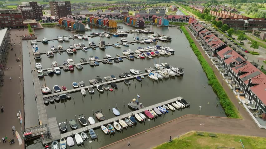 Approach Dutch Harbor Reitdiephaven with Focus and Tilt Down on Boats