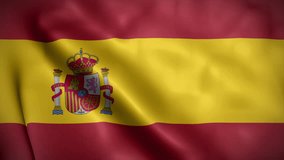 Spain flag background realistic waving in the wind 4K video, for Independence Day or Anthem (Perfect Loop)