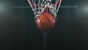 Super slow motion of basketball ball hitting the basket. Filmed on high speed cinema camera, 1000fps. Camera in motion.  - Powered by Shutterstock - Get 15% off with code: PIKWIZARD15