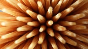 In a macro video, a toothpick becomes a captivating subject. Explored through a probe lens, its intricate textures and delicate grains are revealed, showcasing a miniature world of detail and beauty.
