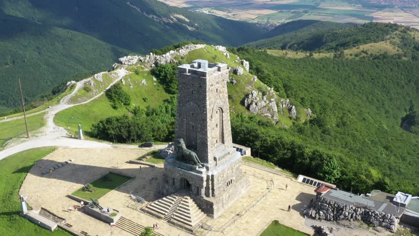 The Liberty Memorial is the symbol of modern Bulgaria and the liberation of Bulgaria. Aerial video.