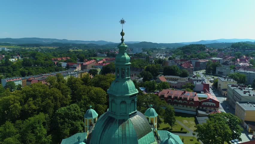 Historic Church Jelenia Gora Kosciol Lask Aerial View Poland