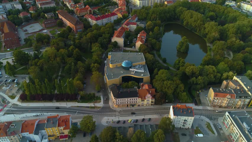 Library Park Wiosny Ludow Gorzow Wielkopolski Biblioteka Aerial View Poland
