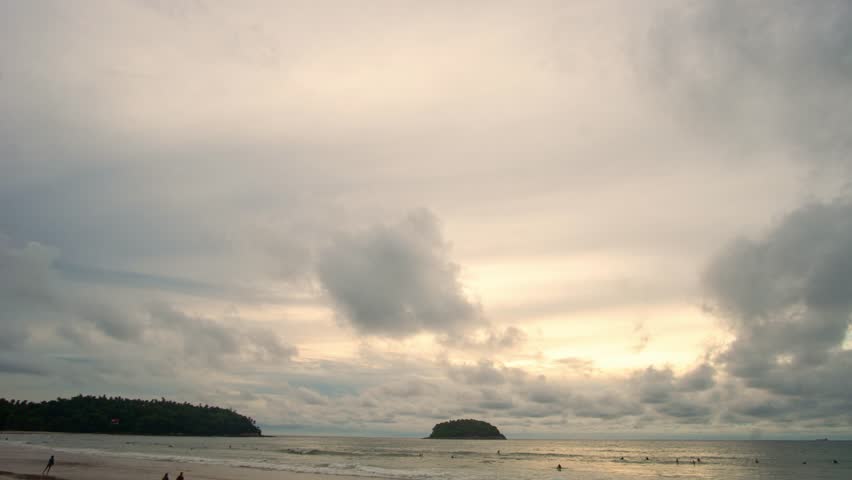 Time lapse the beauty of the clouds began to rain video 4K. 
Nature video High quality footage. Scene of Colorful romantic sky sunset with clouds are moving in the sky background. 
time lapse beautifu